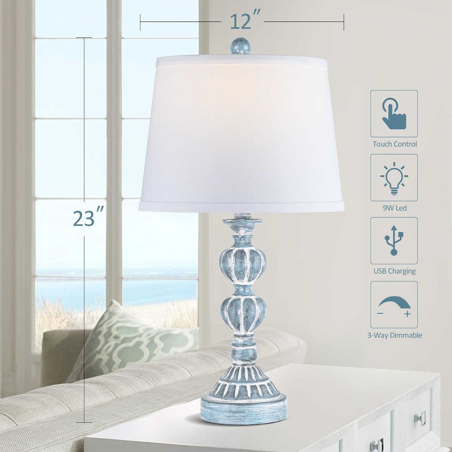 Bai Source Control-Dimmable-Nightstand-Charging-Farmhouse