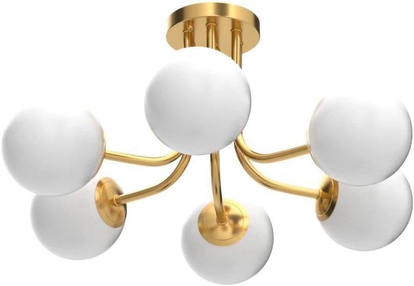 Brass Gold 3-Light Ceiling Lamp