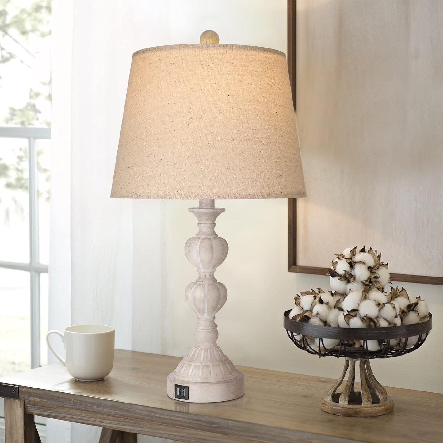 Bai Source Control-Farmhouse-Dimmable-Charging-Nightstand