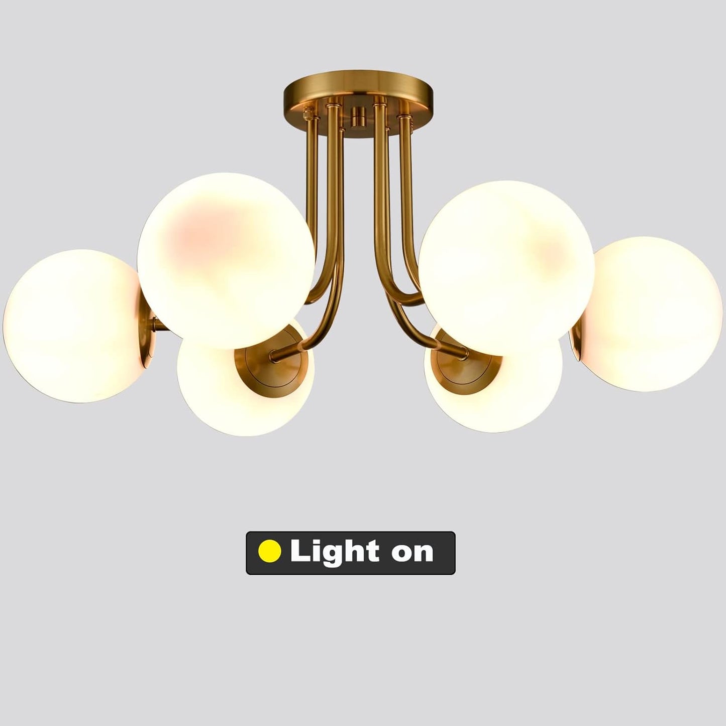 Brass Gold 3-Light Ceiling Lamp