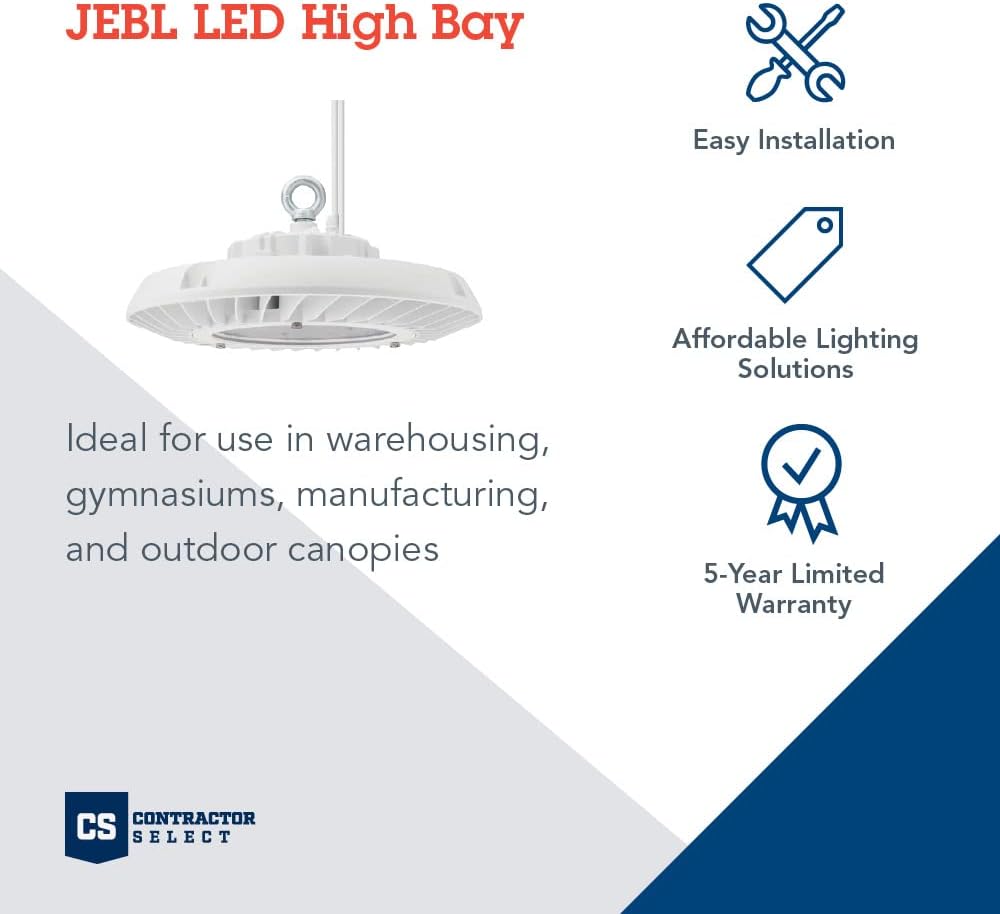 Round High Bay LED Light, 24K-30K Lumens, CCT Adjustable