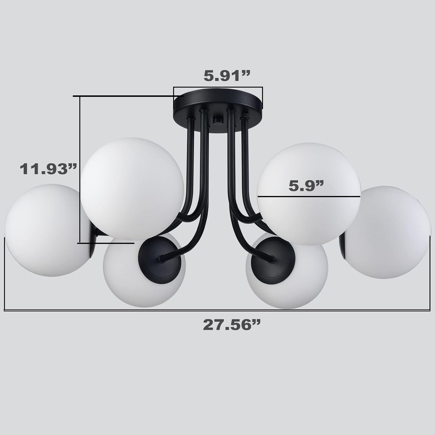 Brass Gold 3-Light Ceiling Lamp