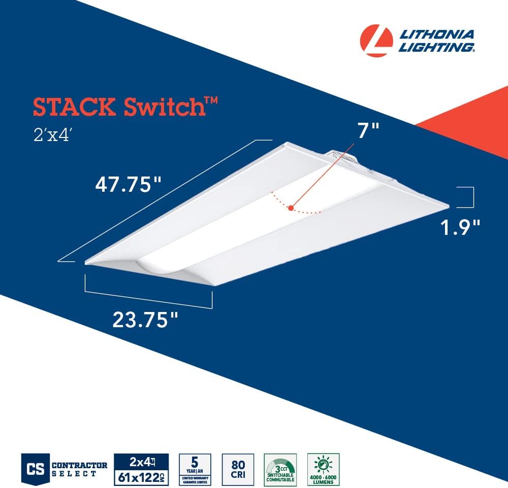 2x2 LED Ceiling Light, Adjustable Lumens & CCT