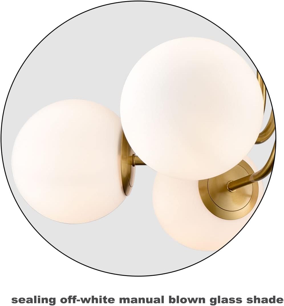 Brass Gold 3-Light Ceiling Lamp