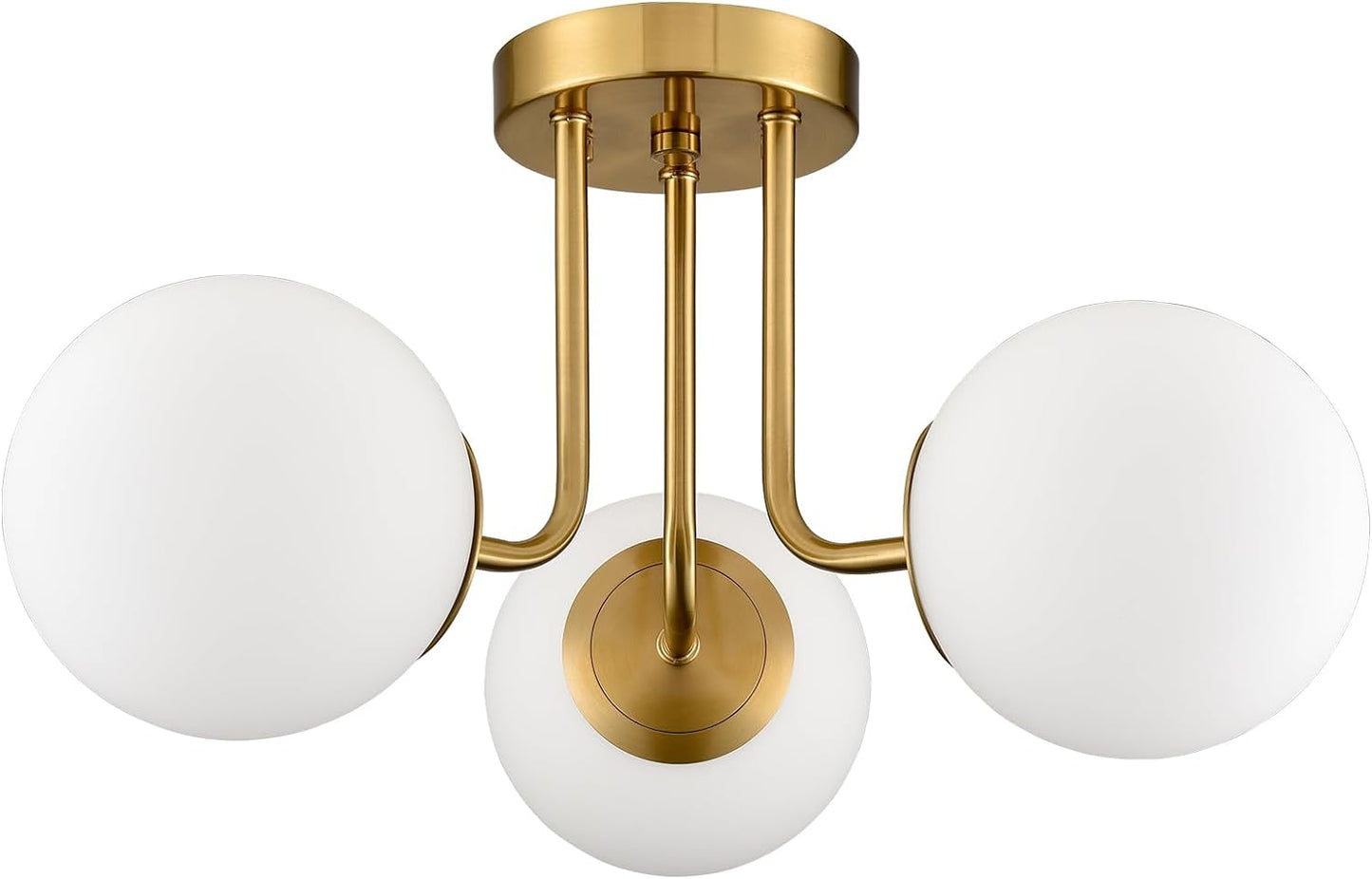 Brass Gold 3-Light Ceiling Lamp
