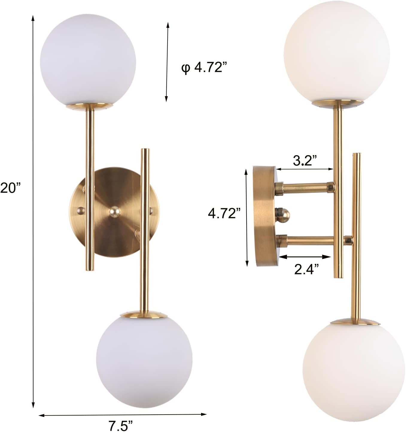 Gold Globe Wall Sconce Light