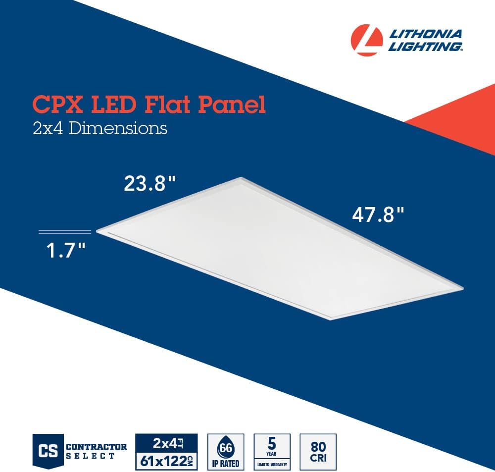 2x4 LED Flat Panel Light, Adjustable Lumens & CCT