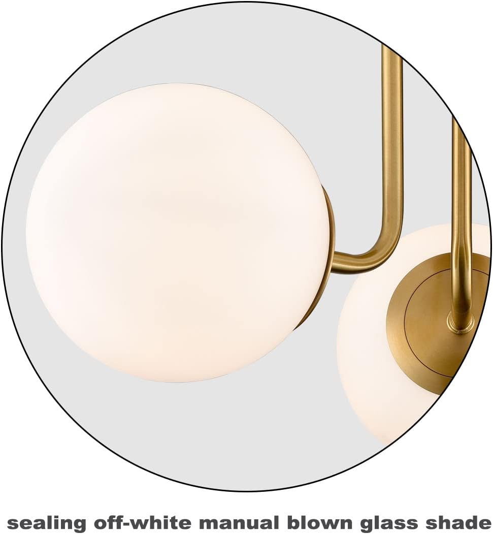 Brass Gold 3-Light Ceiling Lamp