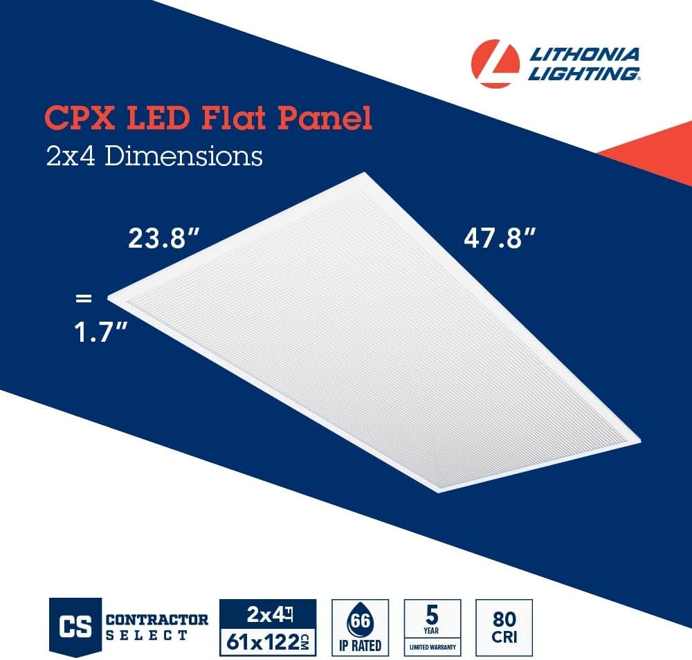 2x4 LED Flat Panel Light, Adjustable Lumens & CCT