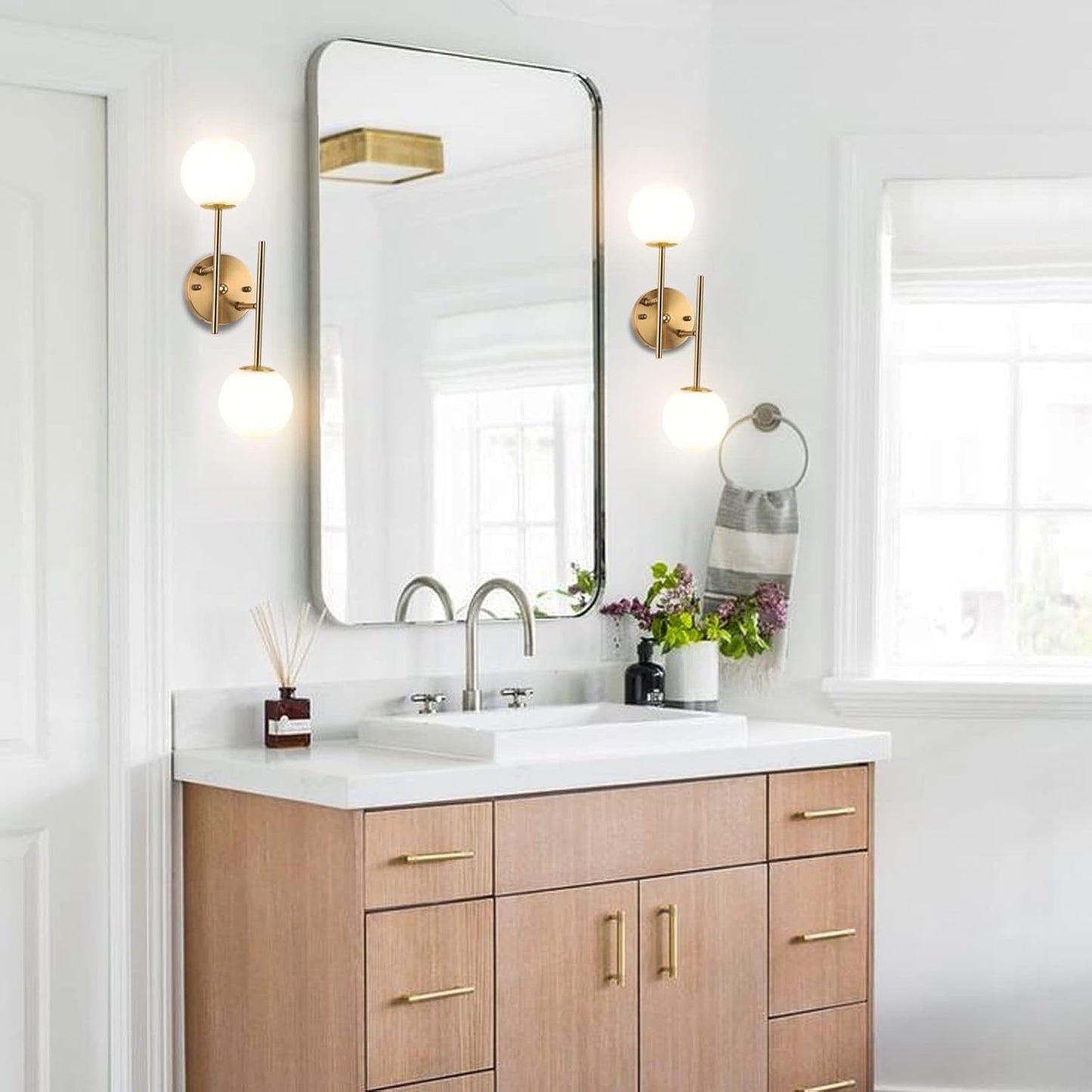 Gold Globe Wall Sconce Light
