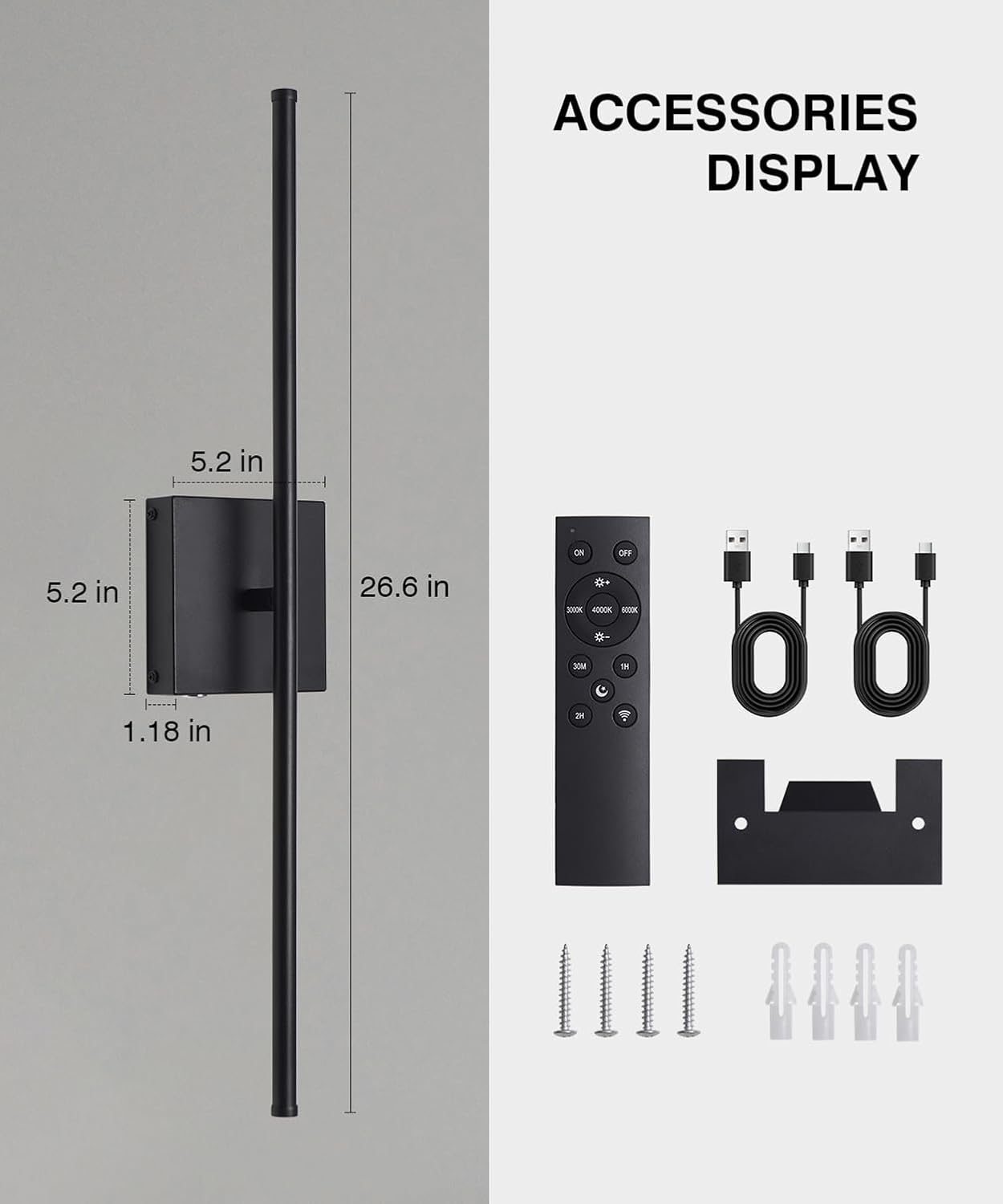 Battery Operated LED Wall Sconce (2-Pack)