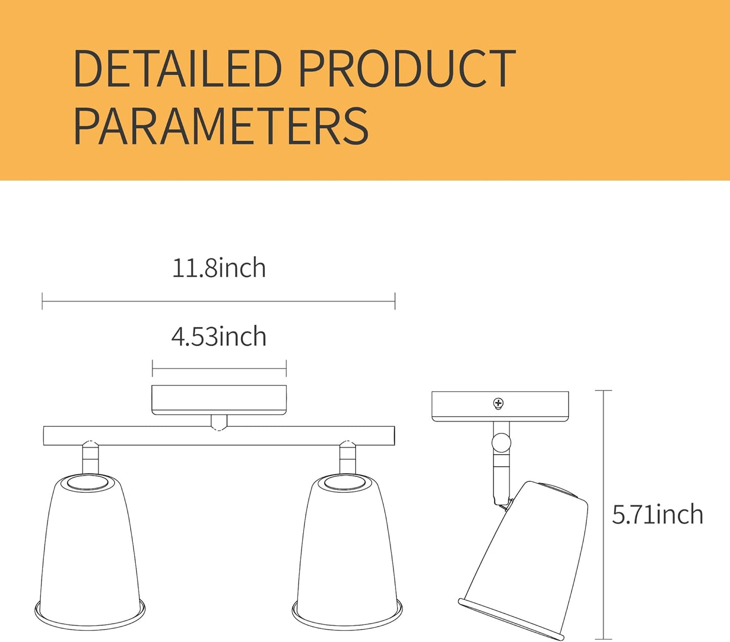 LED Adjustable Hardwired Track Light Head