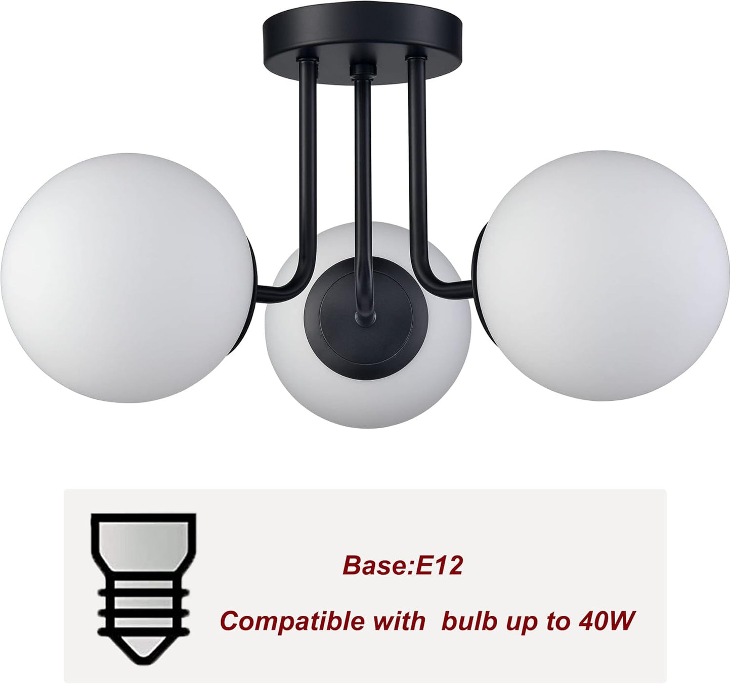 Brass Gold 3-Light Ceiling Lamp