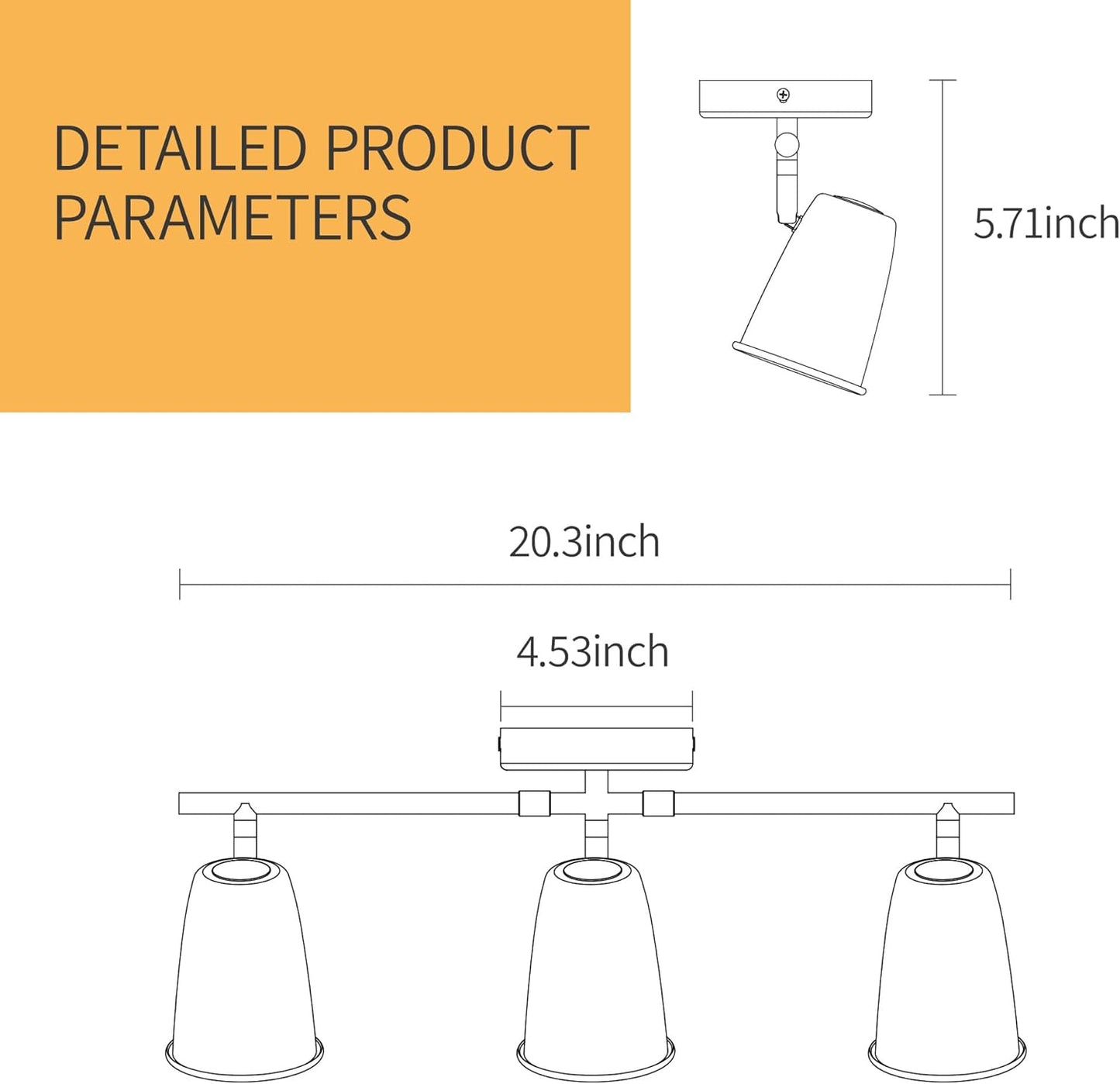 LED Adjustable Hardwired Track Light Head