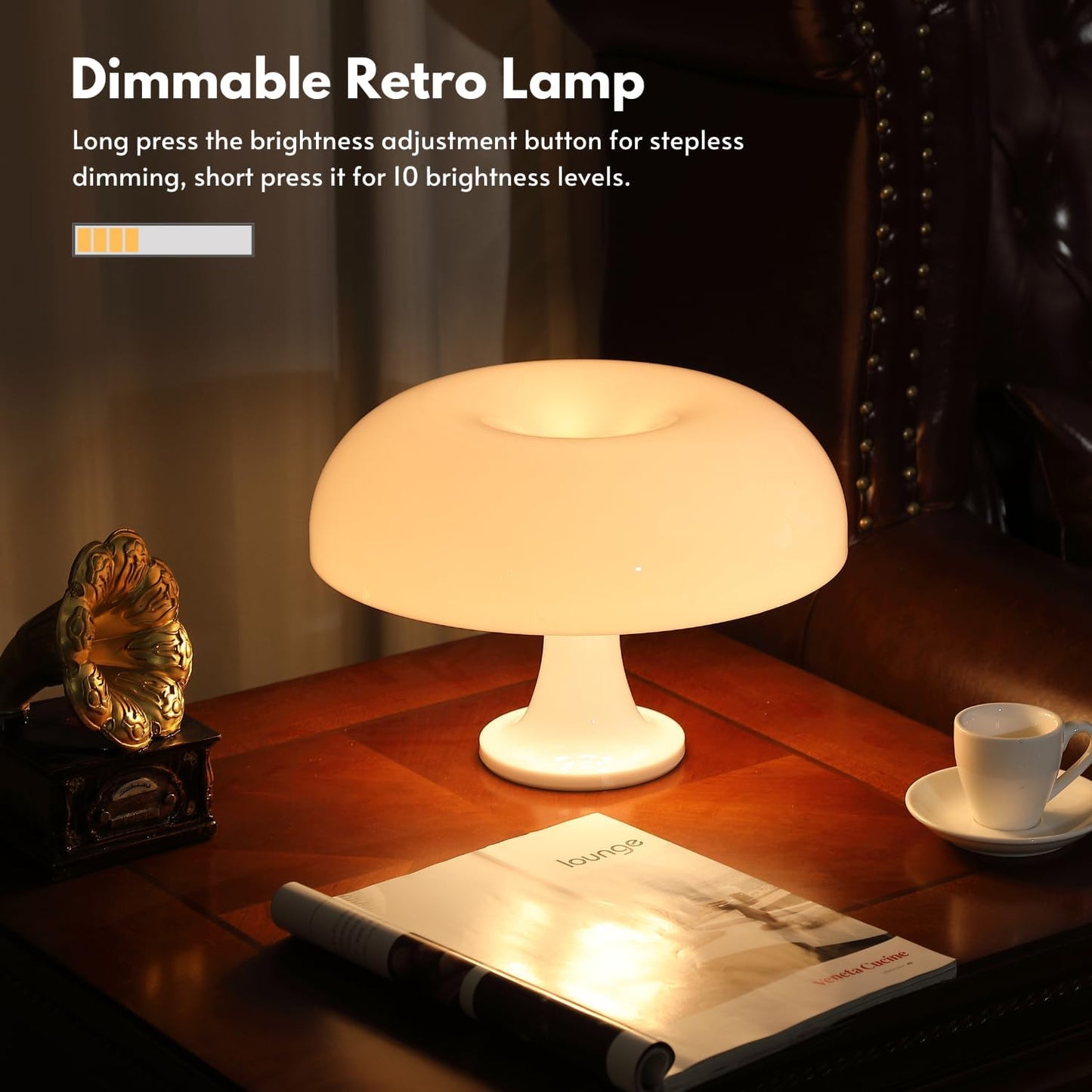 Dimmable Retro Mushroom Table Lamp