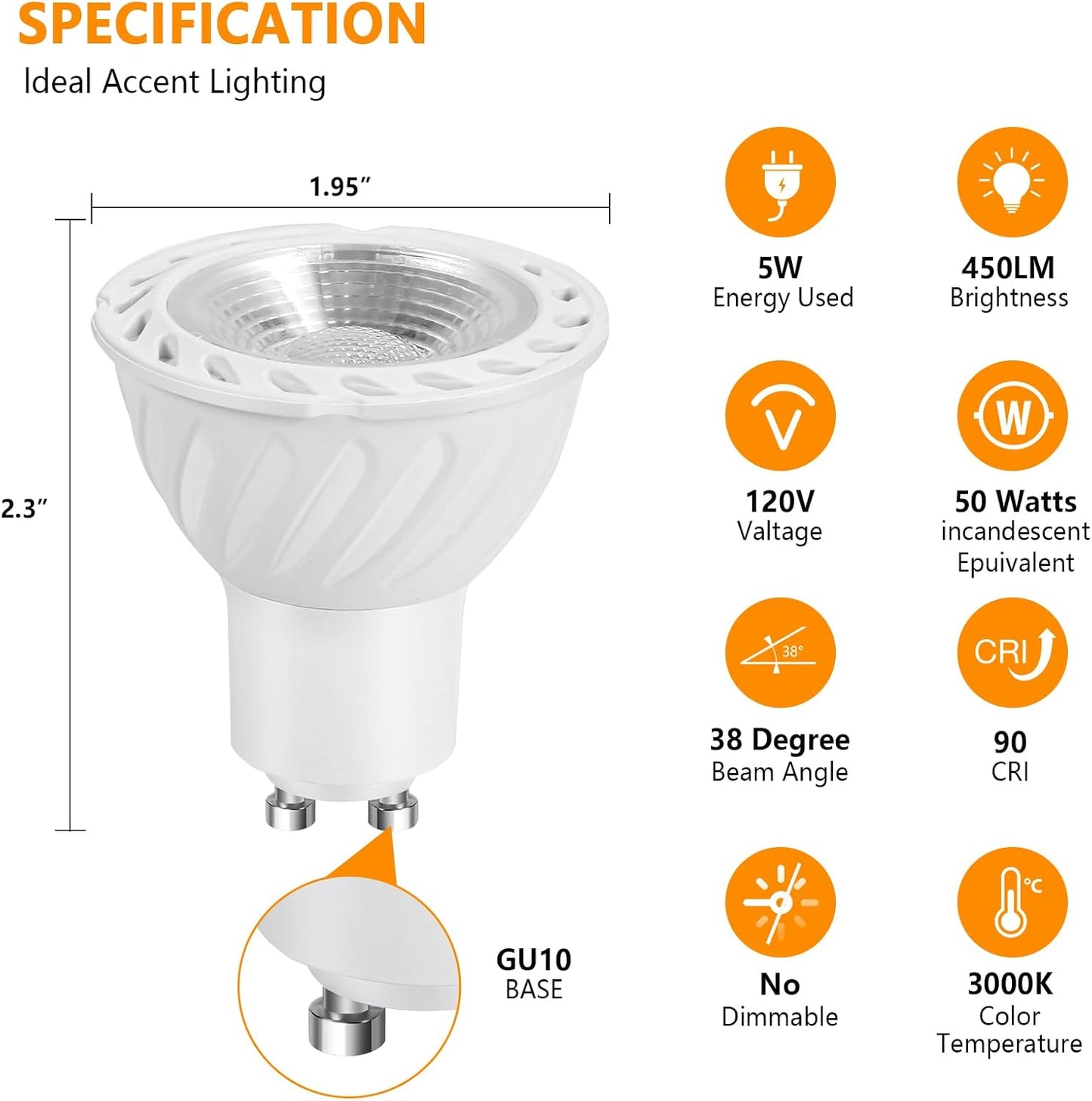 2-Pack Indoor Uplighting Spotlights