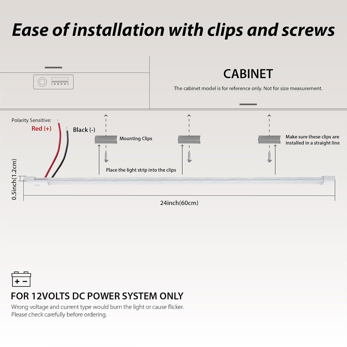 12V LED Under Cabinet Strip Light