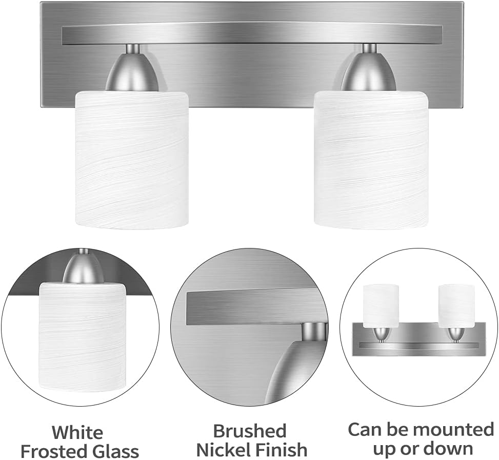 Bai Source 2-Light Bathroom Vanity Light Fixture, 5 Piece All-in-One Bath Sets