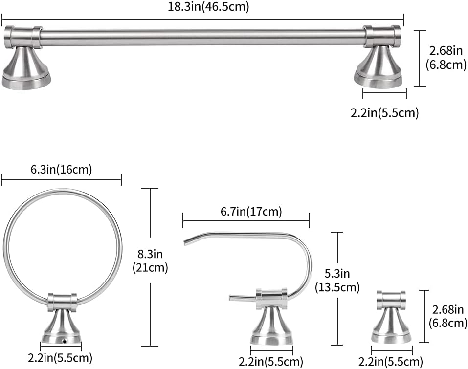 Bai Source 2-Light Bathroom Vanity Light Fixture, 5 Piece All-in-One Bath Sets