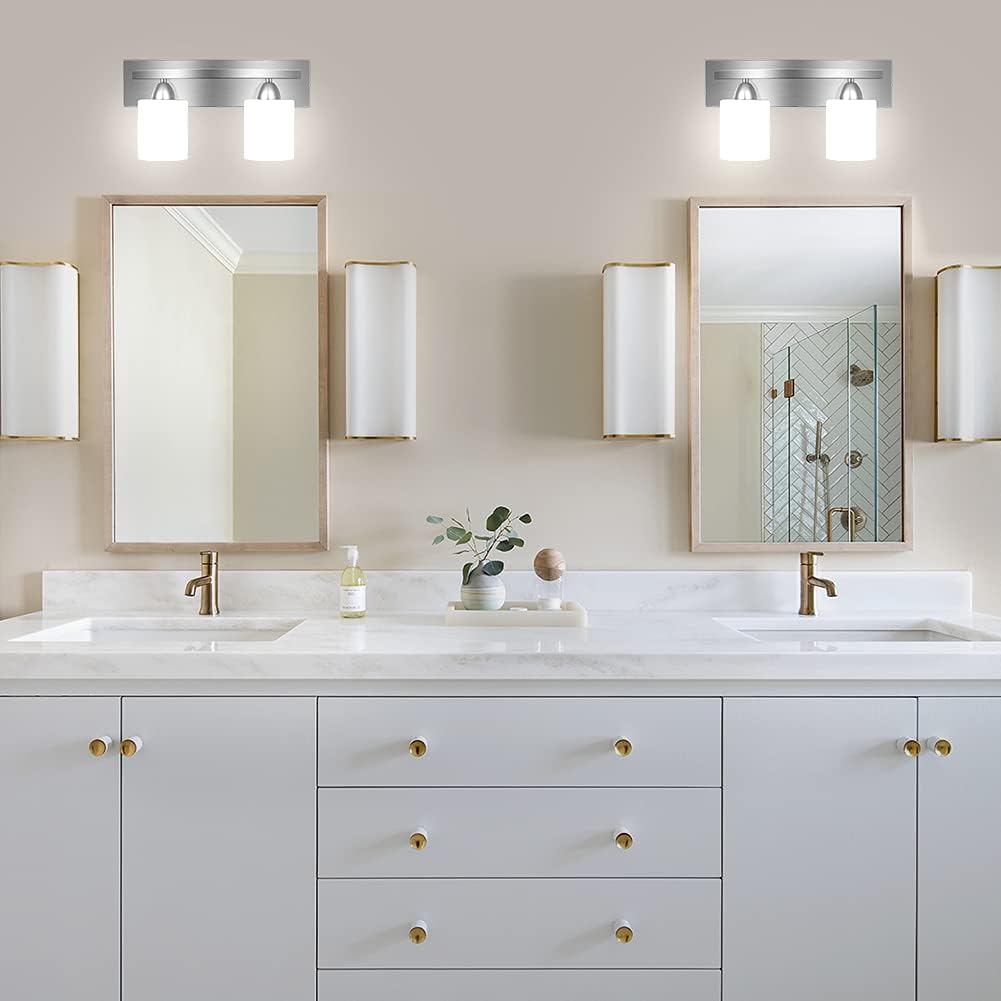 Bai Source 2-Light Bathroom Vanity Light Fixture, 5 Piece All-in-One Bath Sets