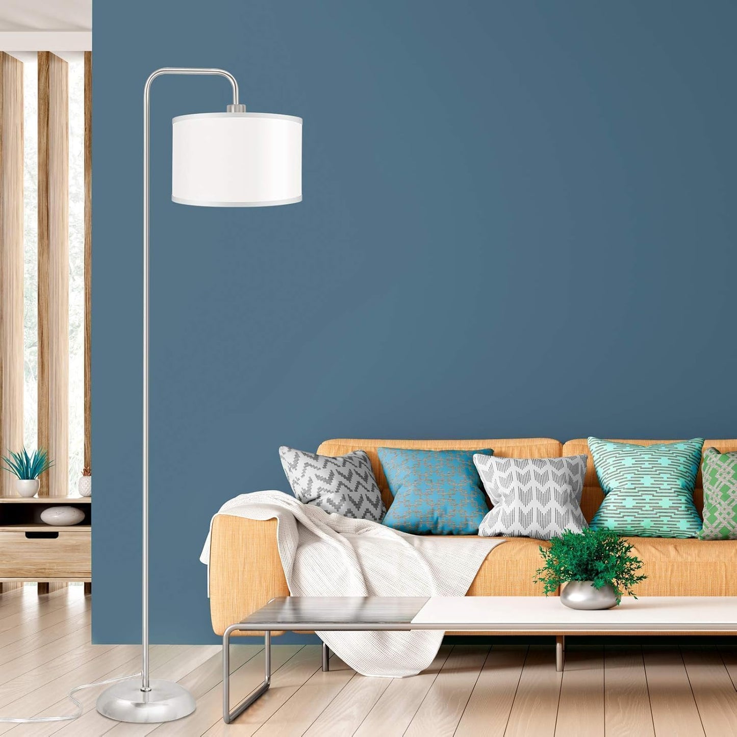 Bai Source LED 3 Color Temperature Floor Lamp with Foot Switch Modern Standing Lamp Tall Pole Floor