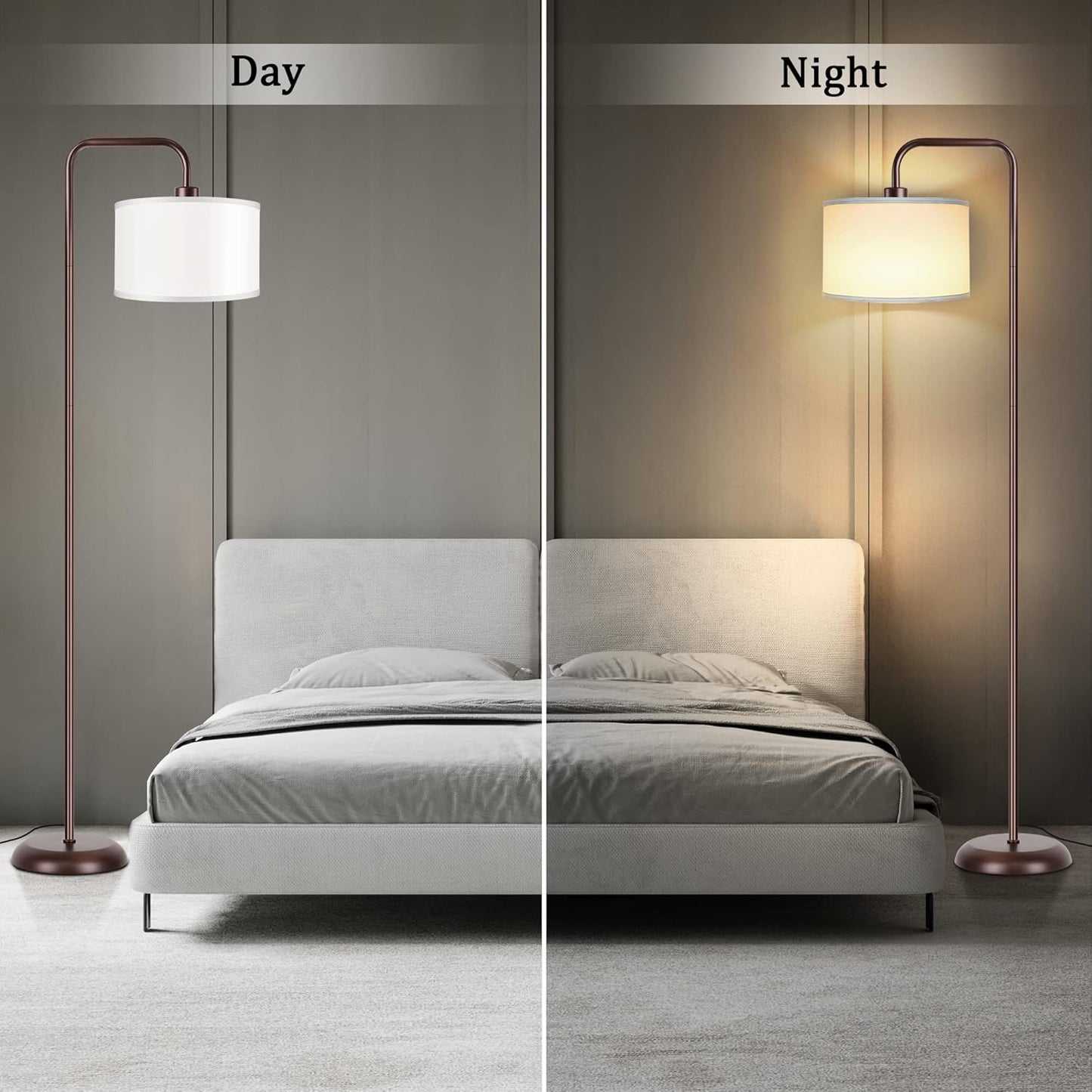 Bai Source LED Floor Lamp for Living Room, 3 Color Temperature, with Foot Switch, 9W Bulb Included