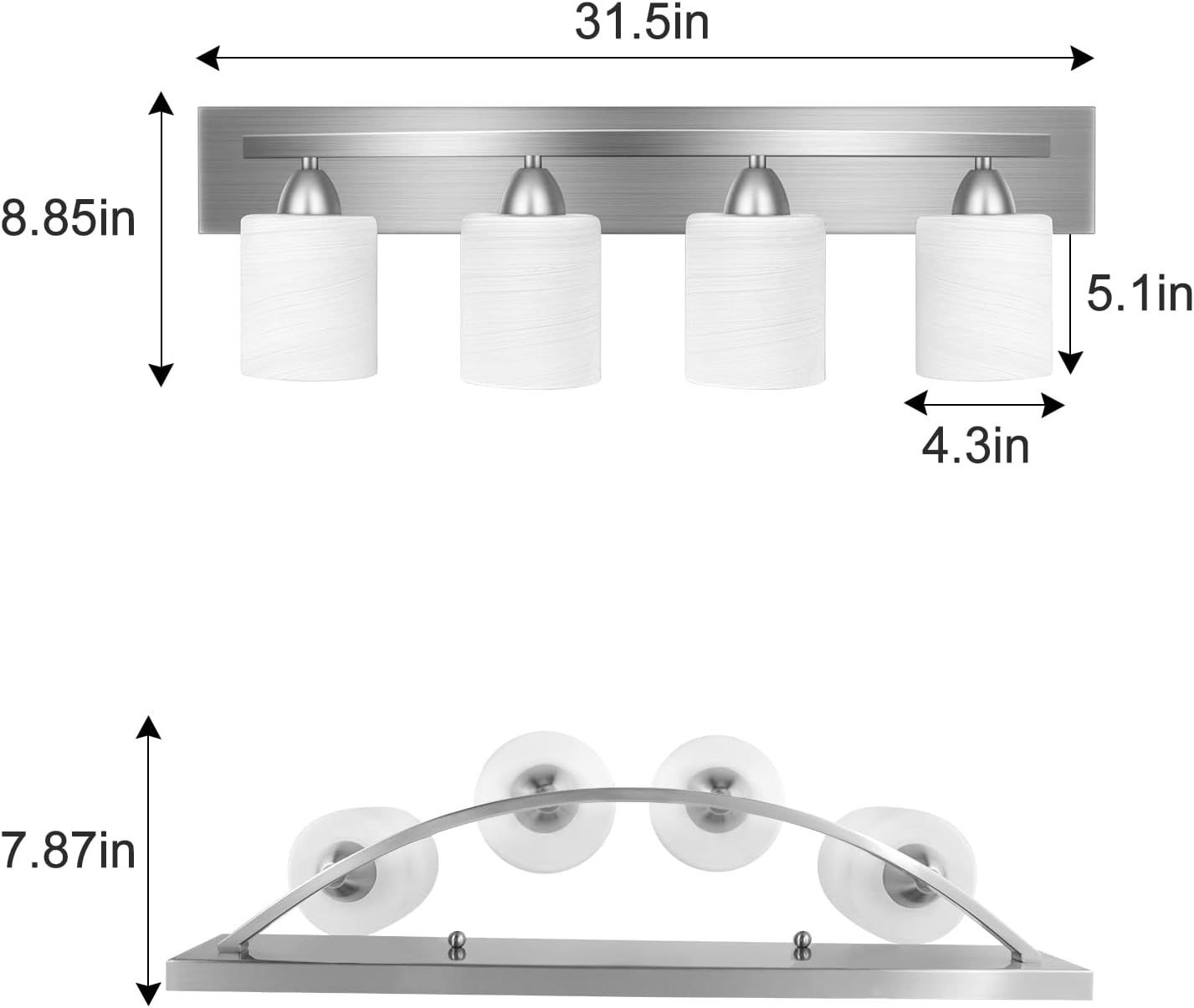Bai Source 4-Light Hollywood Style Interior Wall Sconce for Makeup Dressing Table