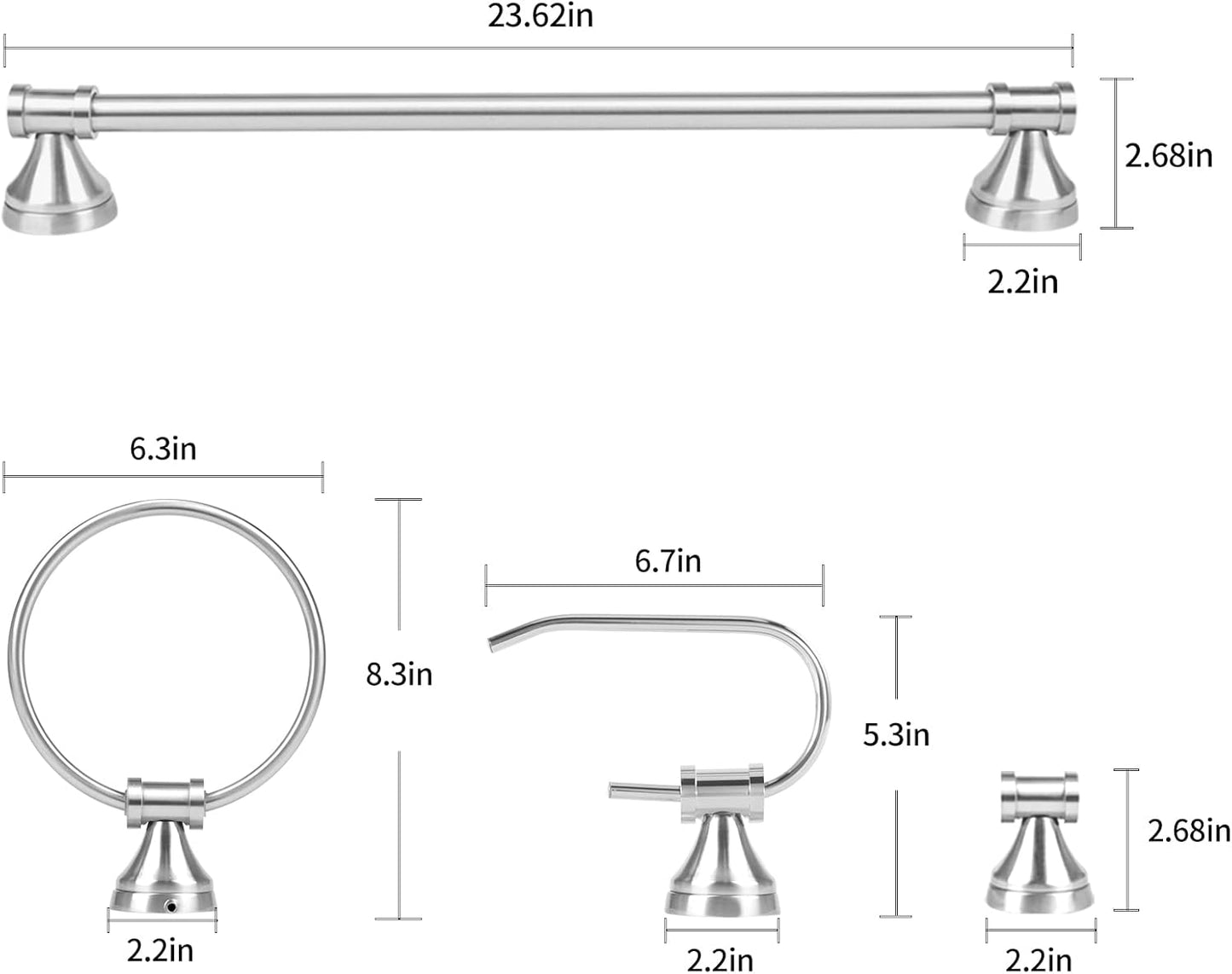 Bai Source 4-Light Bathroom Vanity Light Fixture, 5 Piece All-in-One Bath Sets Vanity Light