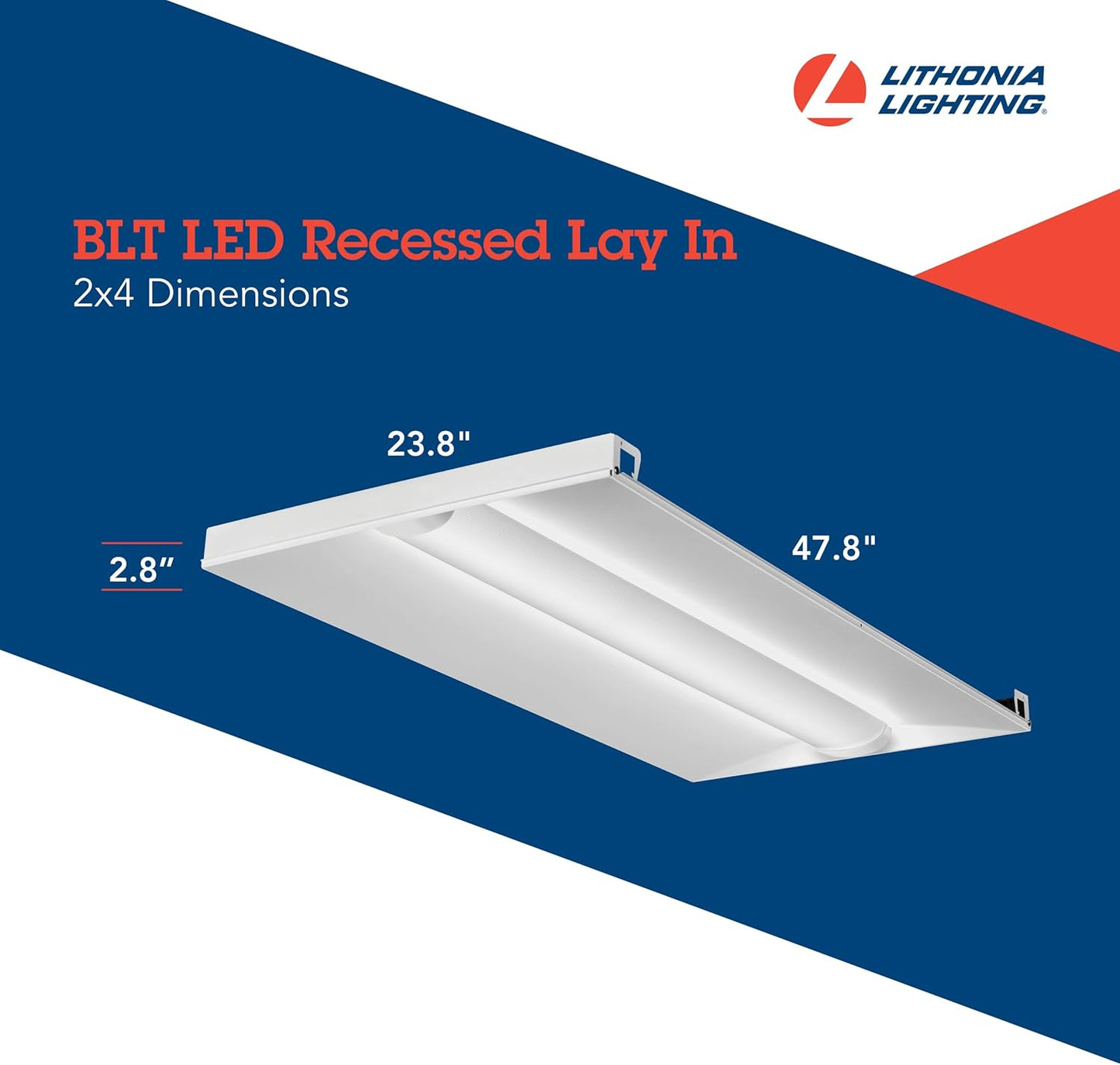 2x4 LED Troffer Light, 4000K Cool White