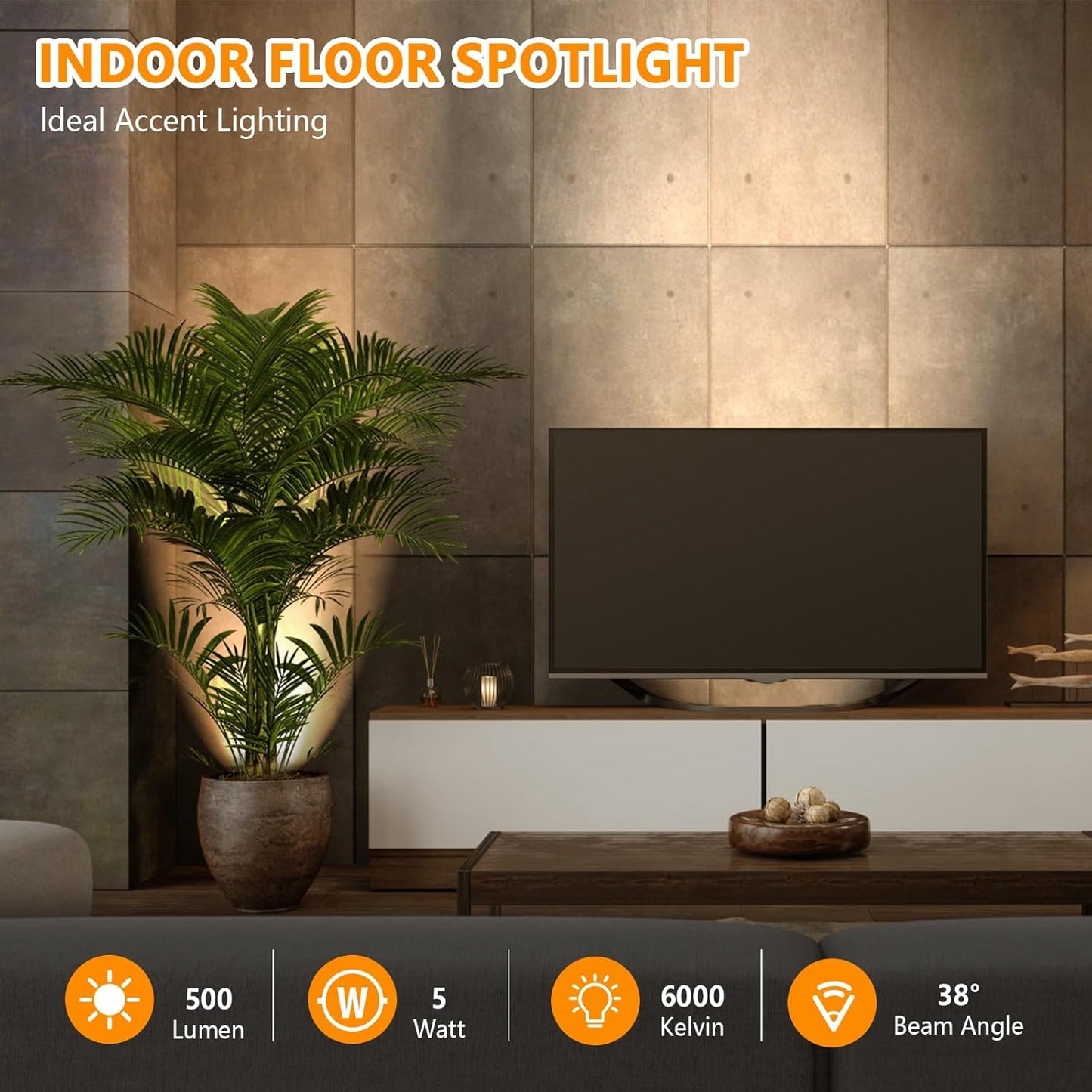 2-Pack Indoor Uplighting Spotlights