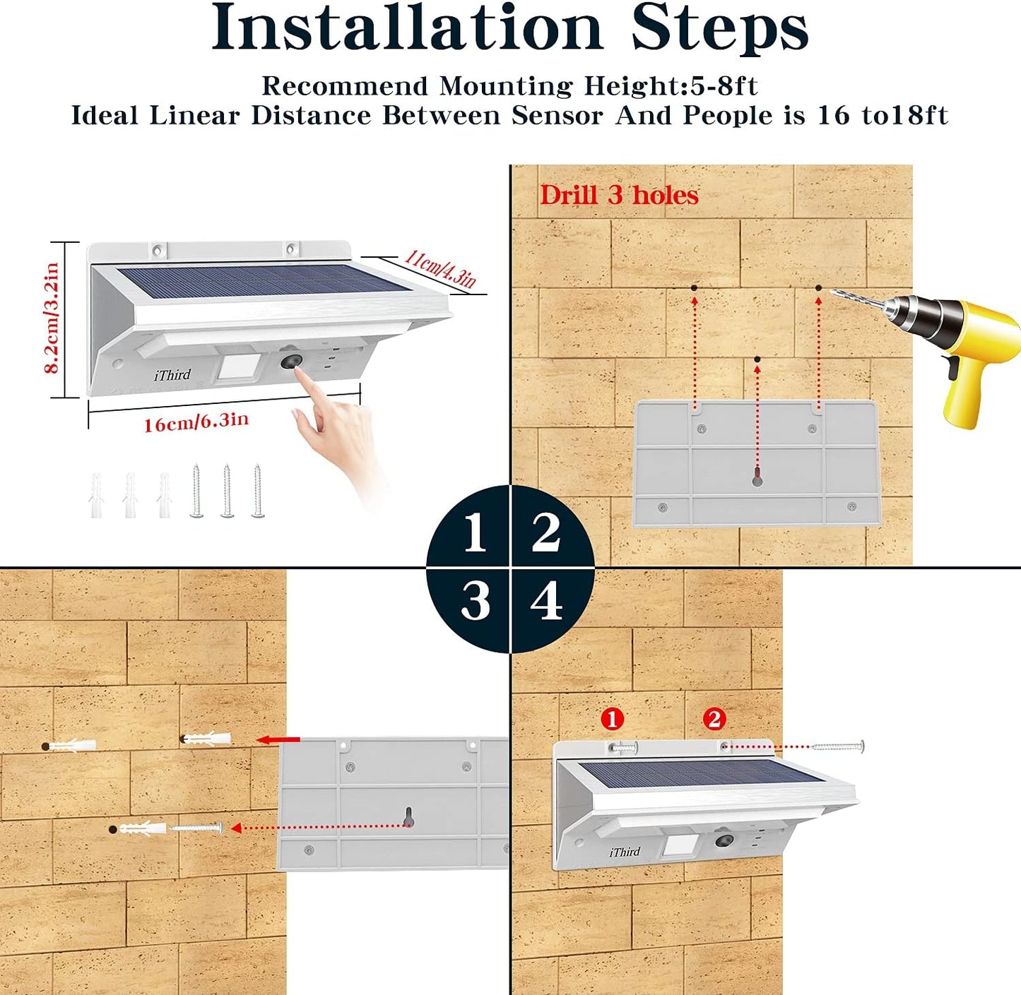 Solar Stainless Steel Motion Light