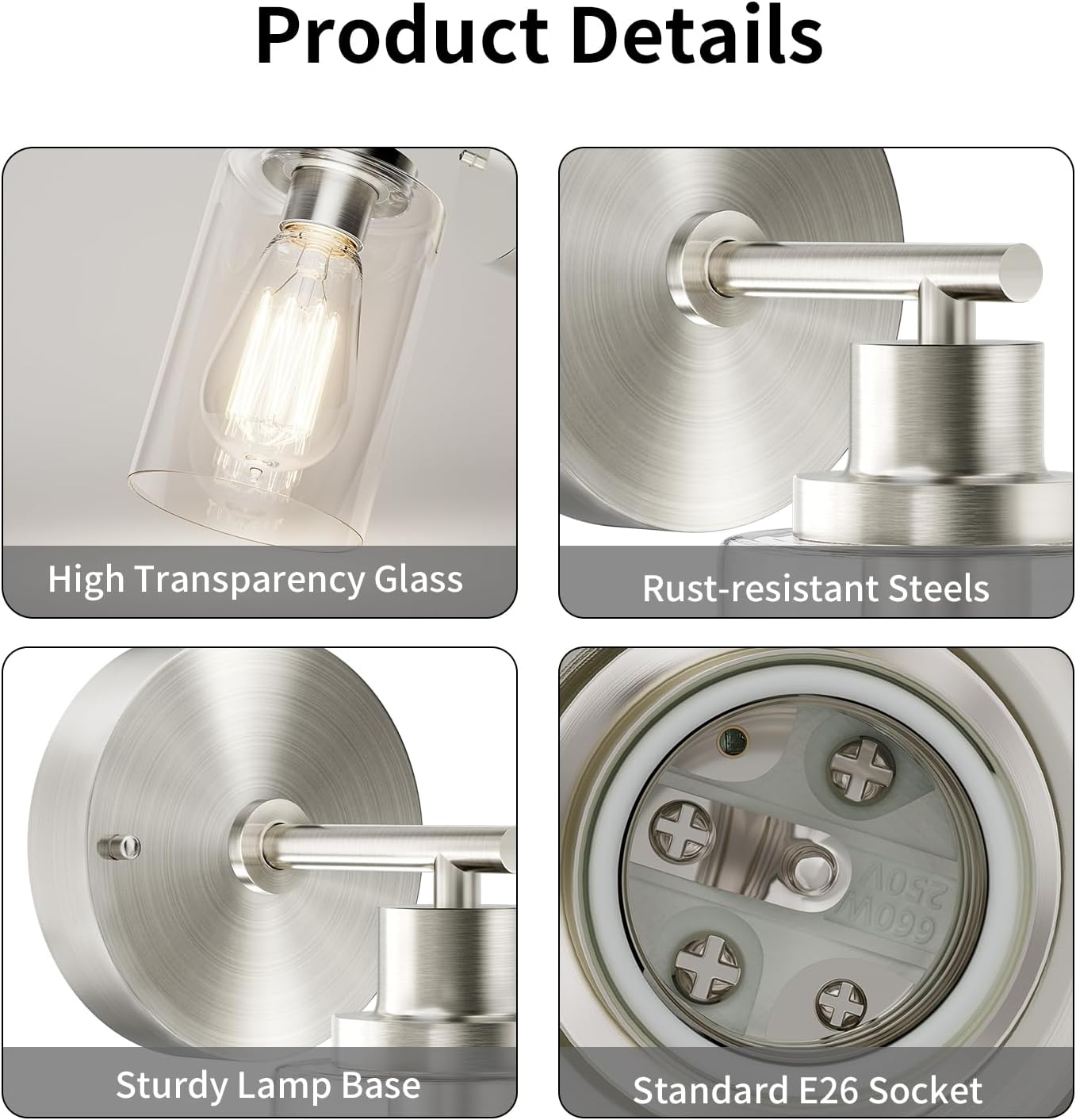 Modern Brushed Nickel Wall Sconce