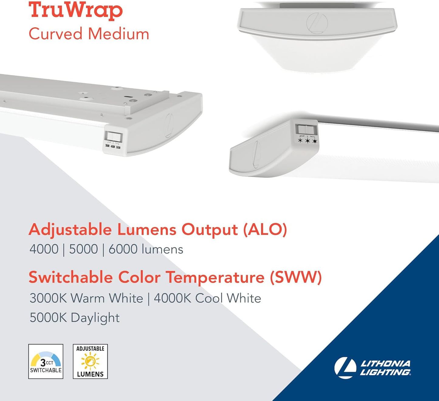 LED Ceiling Light, 4000-6000LM, Adjustable CCT