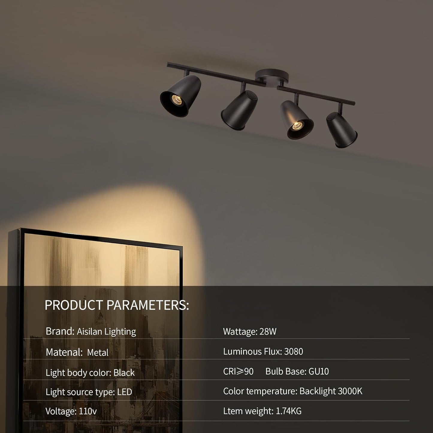 LED Adjustable Hardwired Track Light Head