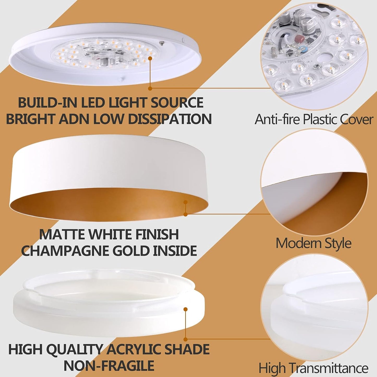 Black Gold LED Ceiling Light