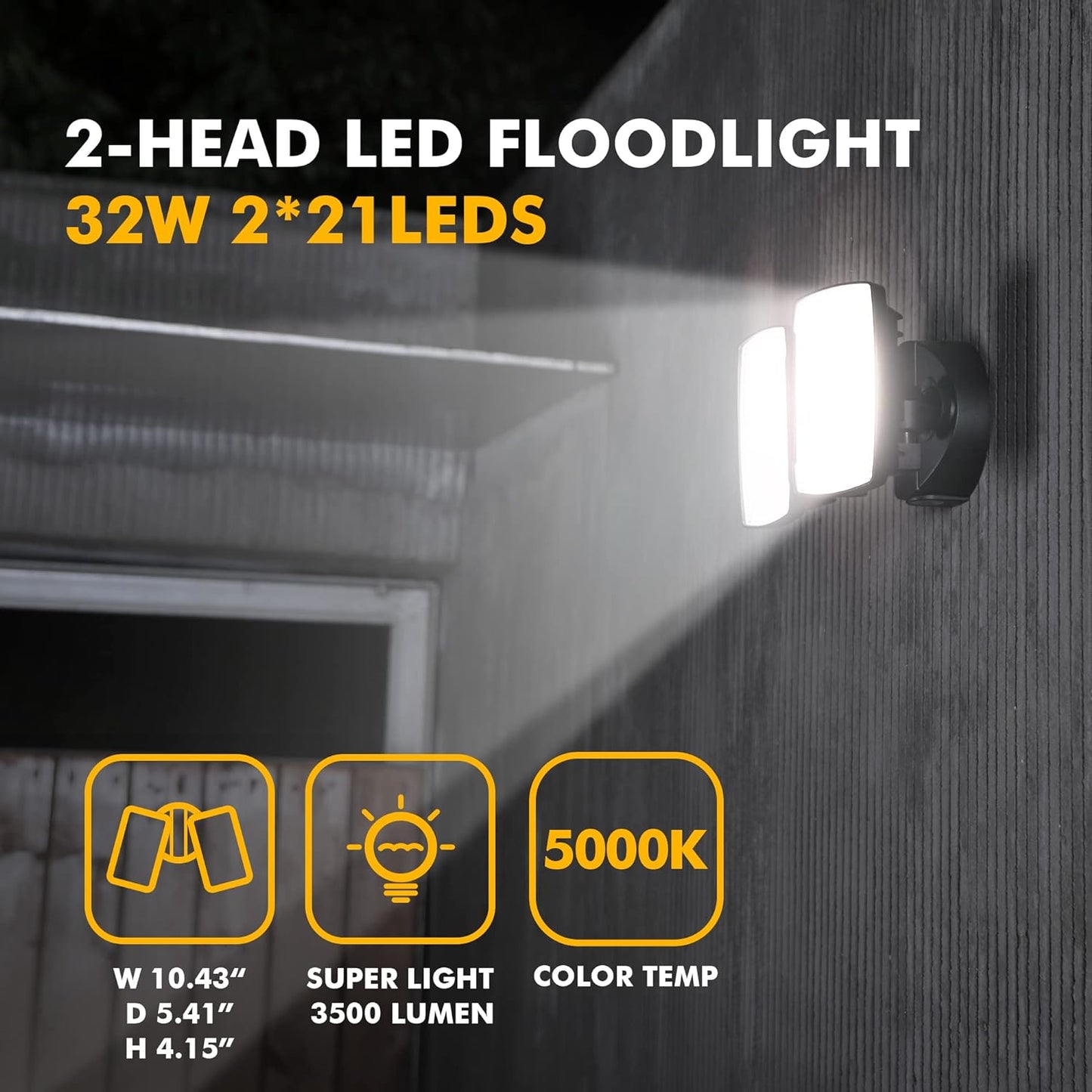 32W LED Dusk-to-Dawn Floodlight