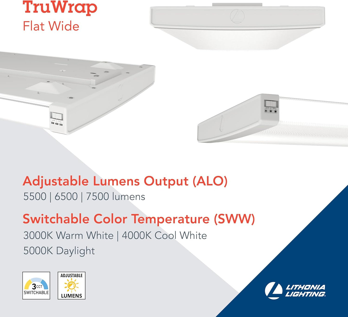 LED Ceiling Light, 4000-6000LM, Adjustable CCT