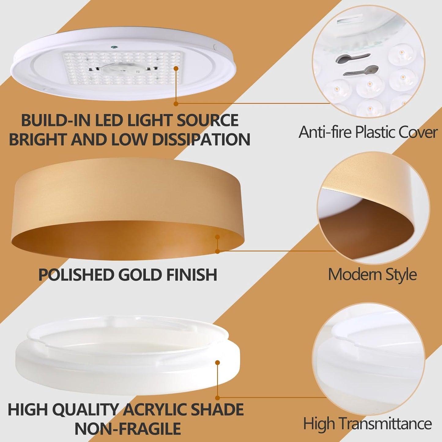 Black Gold LED Ceiling Light