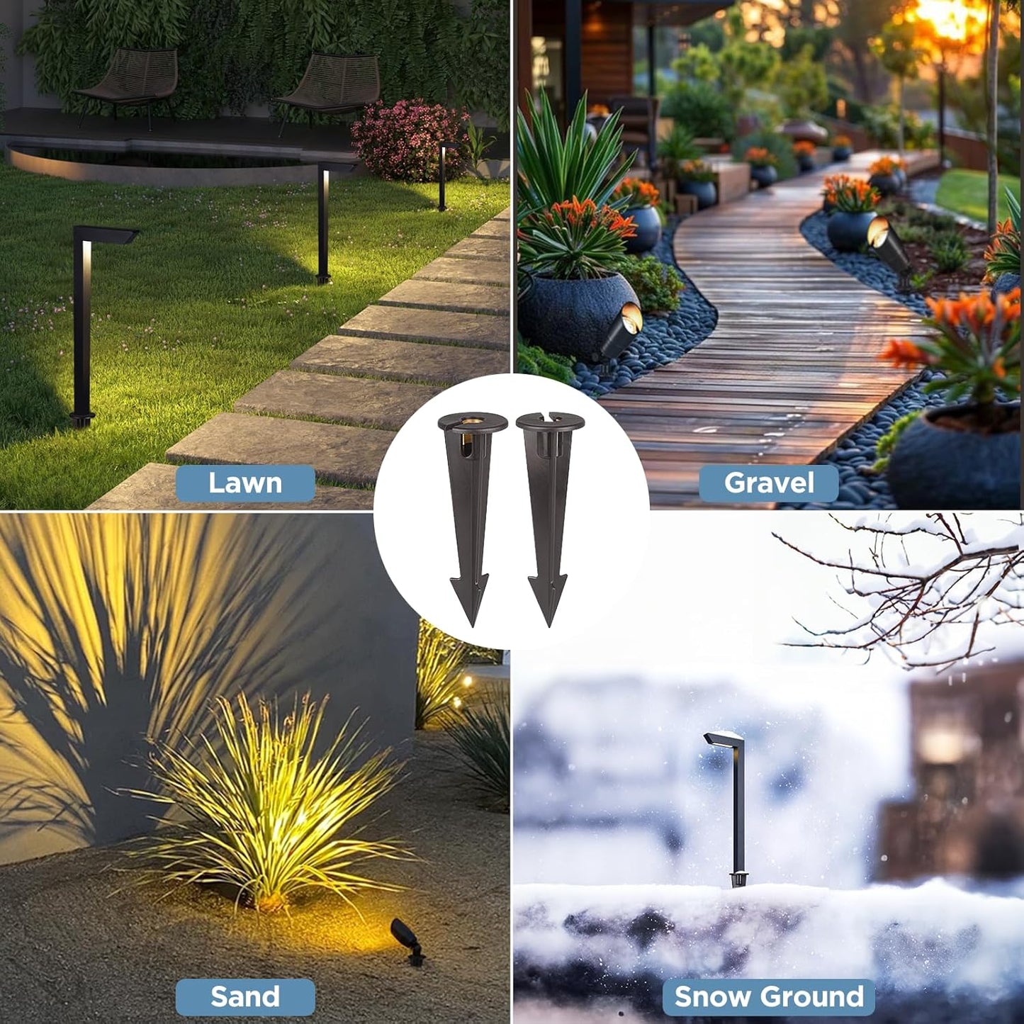Ground Spikes for Landscape Lights (2-Pack)