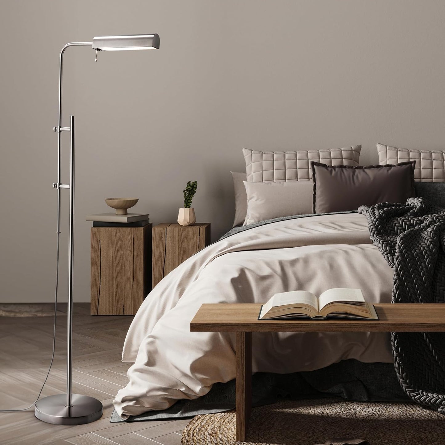 Adjustable Brass Pharmacy Floor Lamp