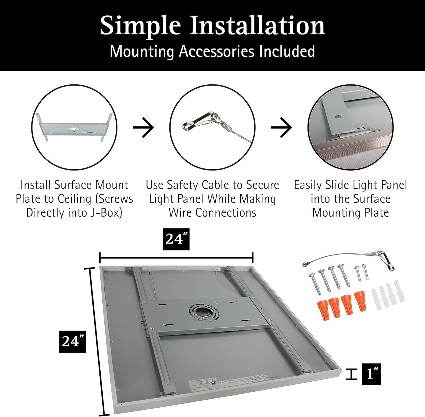 2x4 FT Surface Mount LED Panel, Dimmable & CCT Adjustable