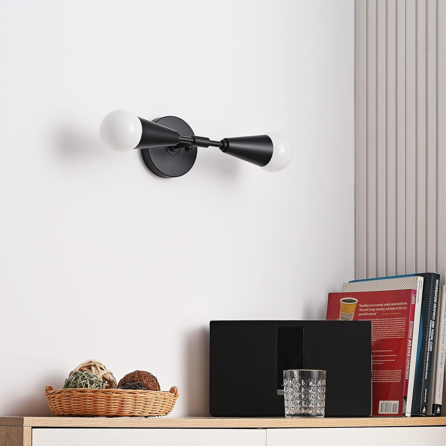 Mid-Century Modern Black Wall Sconce