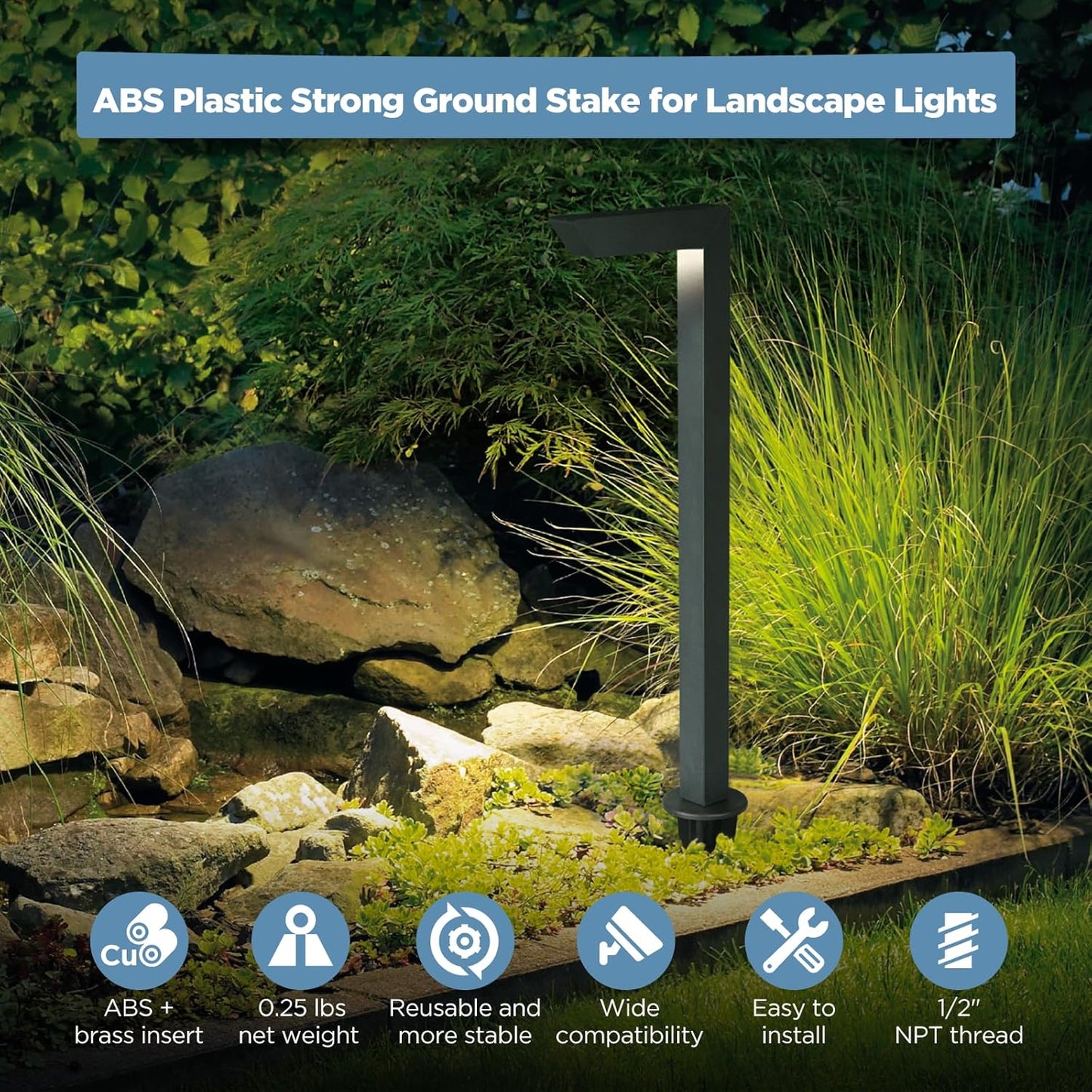 Ground Spikes for Landscape Lights (2-Pack)