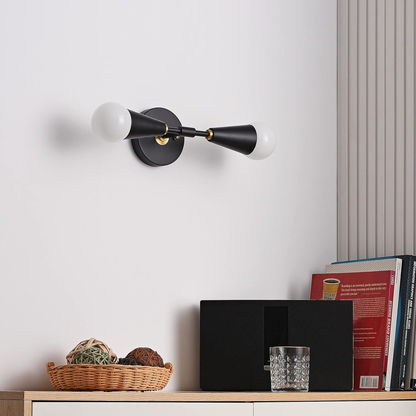 Mid-Century Modern Black Wall Sconce