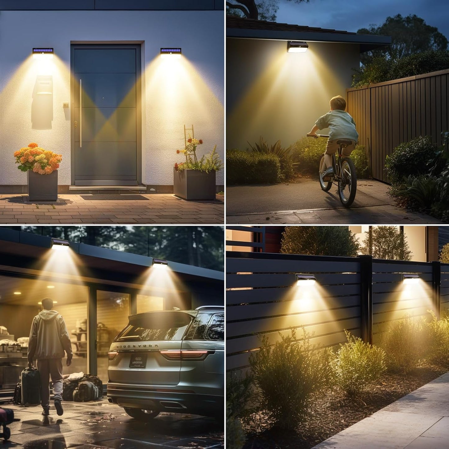 Solar Motion Sensor Fence Light