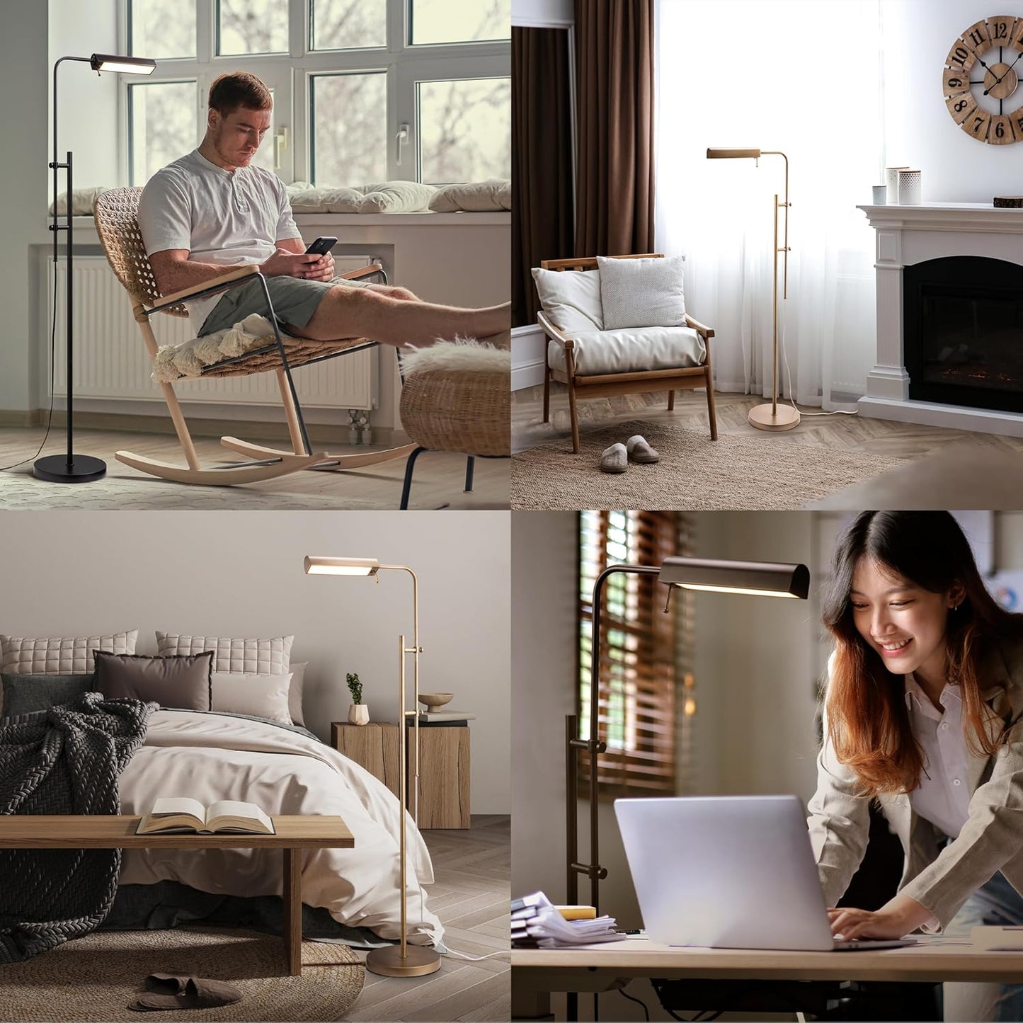 Adjustable Brass Pharmacy Floor Lamp
