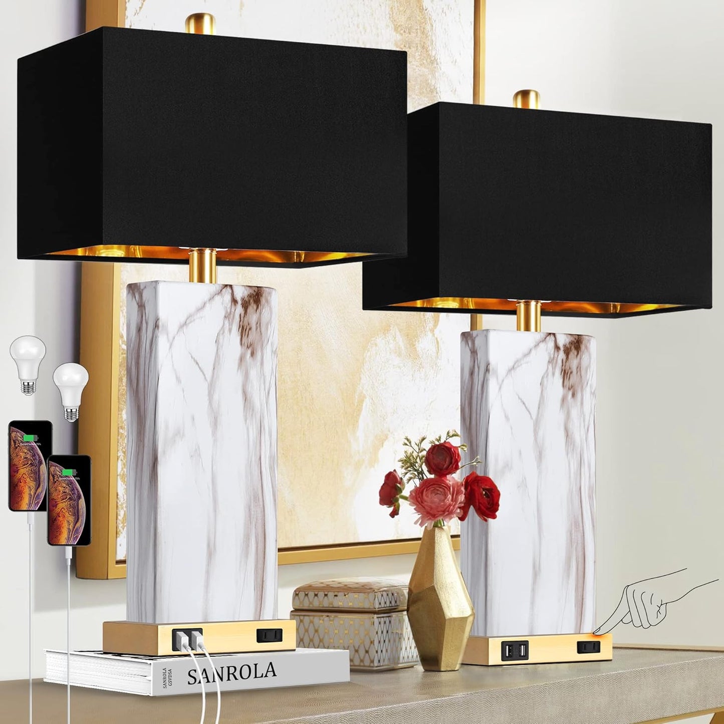 Bai Source Control-Contemporary-Dimmable-Nightstand-Rectangular