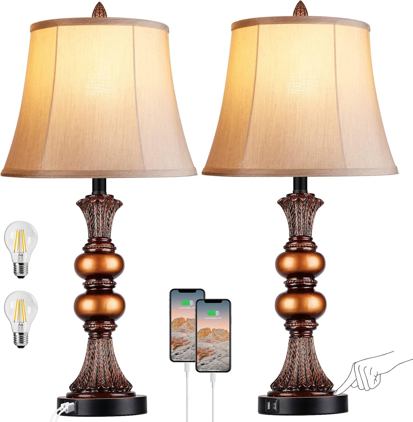 Bai Source Control-Traditional-Charging-Dimmable-Nightstand