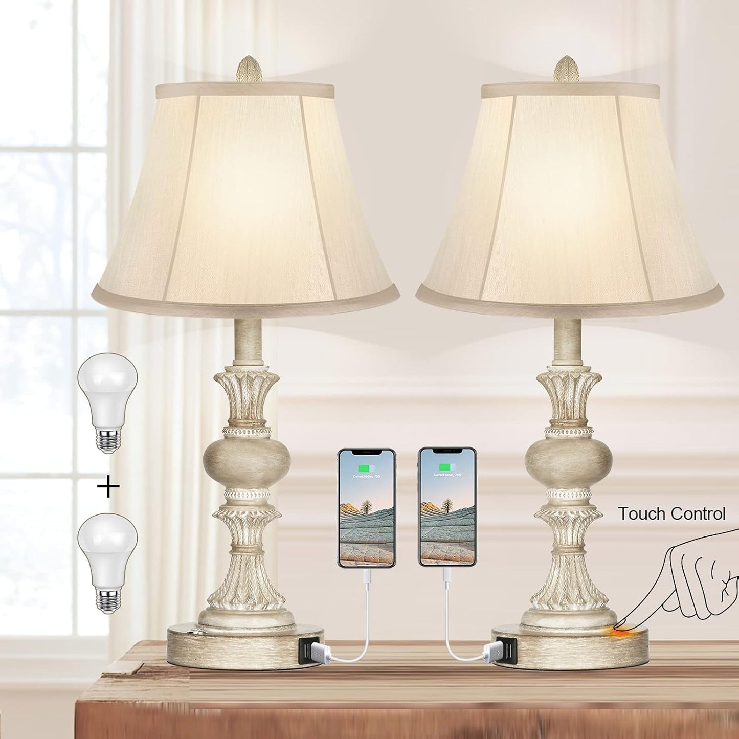 Bai Source Dimmable-Nightstand-Charging-Farmhouse