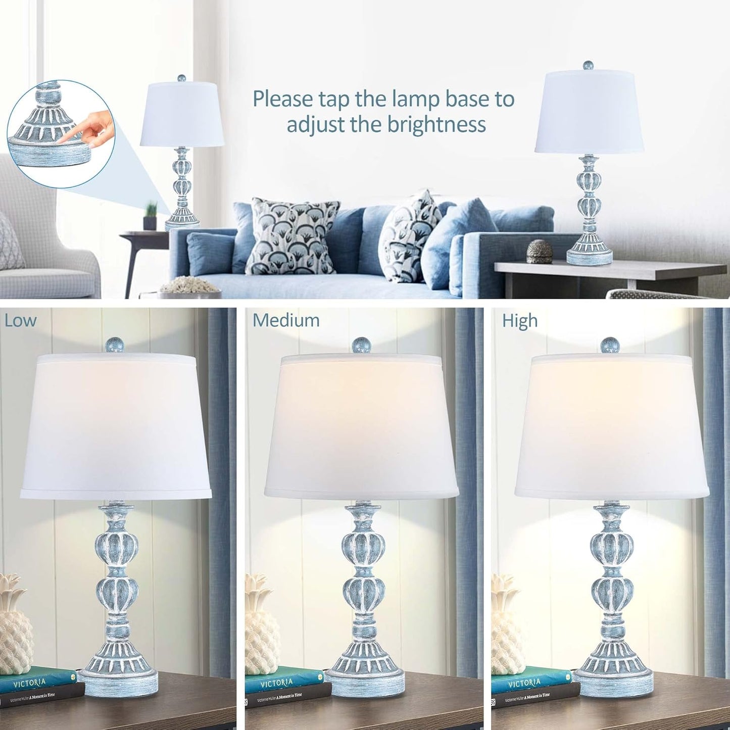 Bai Source Control-Dimmable-Nightstand-Charging-Farmhouse